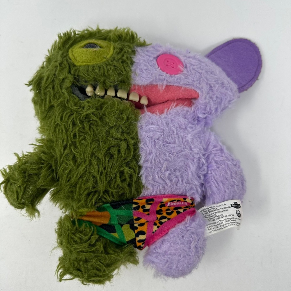 Fuggler Plush Toy Unisex Small Green Purple Split Body Monster Realistic Teeth